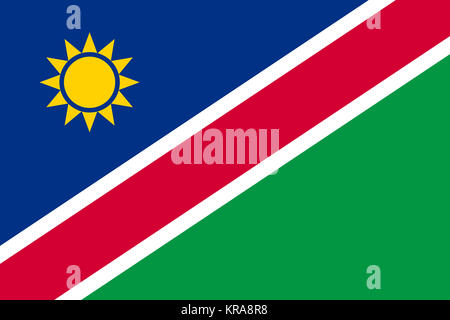 Bandiera della Namibia in proporzioni corrette e colori Foto Stock