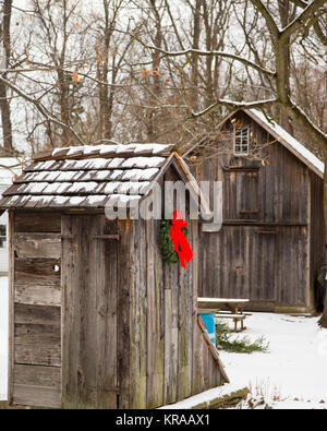 Ghirlanda di Natale presso la Casa Hopper-Goetschius in Upper Saddle River, NJ Foto Stock