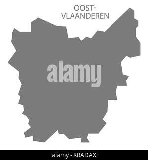 Oost-Vlaanderen Belgio Mappa grigio Foto Stock