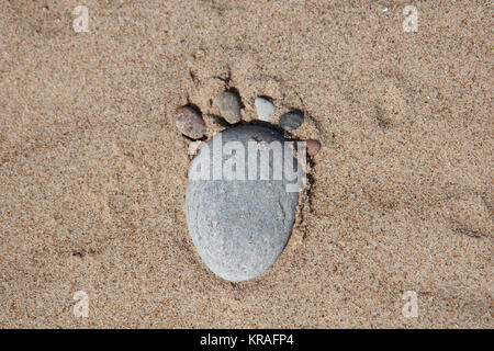 Predellino di roccia in sabbia Foto Stock