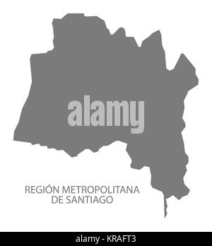 Regione Metropolitana de Santiago del Cile mappa in grigio Foto Stock