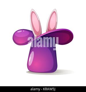 Lepre, coniglio, cappello, cap - trucco magico illustrazione. Illustrazione Vettoriale