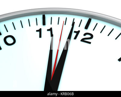 Un orologio. 3D reso illustrazione. Isolato su bianco. Foto Stock