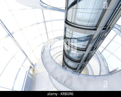 La fantascienza di visualizzazione di architettura. 3D reso illustrazione. Foto Stock