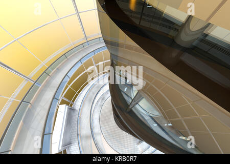 La fantascienza di visualizzazione di architettura. 3D reso illustrazione. Foto Stock