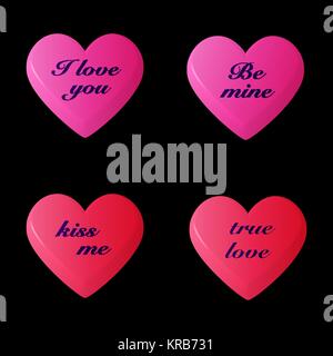 Set di 3D cuore di San Valentino Illustrazione Vettoriale