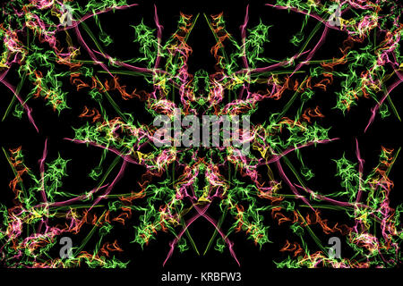 Neon astratto fiore. Modello senza giunture dello sfondo. Seta perfetta simmetria serie pattern. Foto Stock