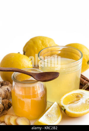 Miele e limone e zenzero tonic Foto Stock