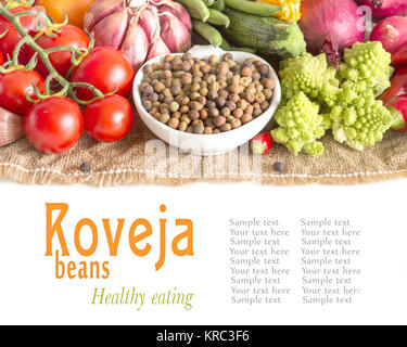 Raw roveja organico fagioli e verdure Foto Stock