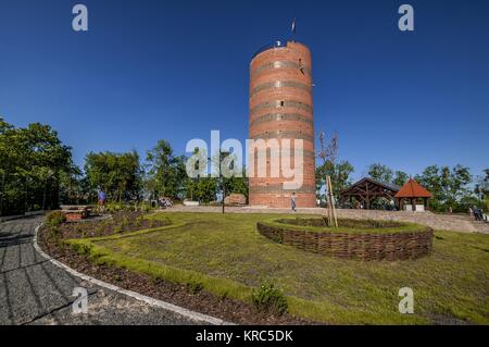 Rovine del castello teutonico e Torre Klimek in Grudziadz Affitto, città nel voivodato Kuyavian-Pomeranian, Polonia. Foto Stock