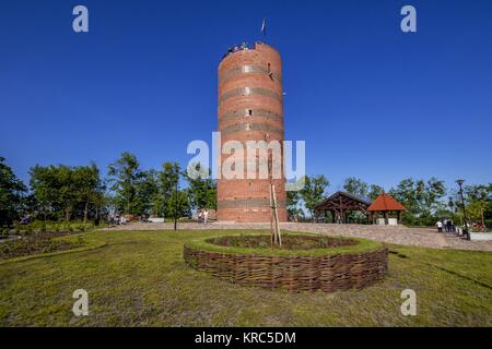 Rovine del castello teutonico e Torre Klimek in Grudziadz Affitto, città nel voivodato Kuyavian-Pomeranian, Polonia. Foto Stock