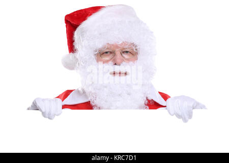 Nikolaus Weihnachtsmann Weihnachten Schild Textfreiraum Copyspace für Ihren eigenen Text Foto Stock