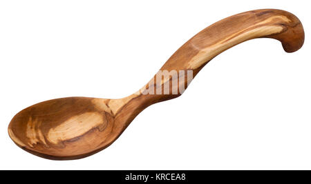 Tradizionale cucchiaio di legno scolpito in legno di Apple Foto Stock