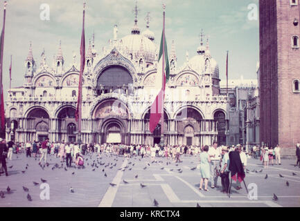 Cattedrale di San Marco e Piazza, Venezia, Italia Foto Stock