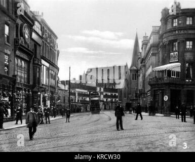 Vista di Victoria Street, Derby Foto Stock