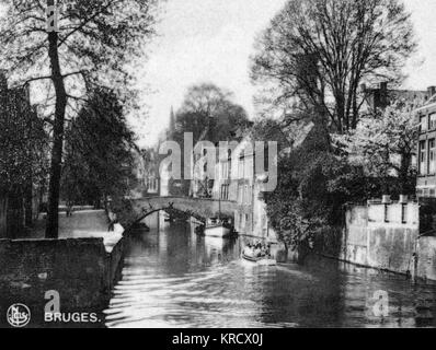 Quai Vert e Pont du Cheval, Bruges, Belgio Foto Stock