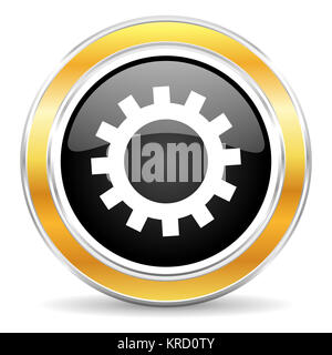 Nero pulsante web con anello d'oro Foto Stock