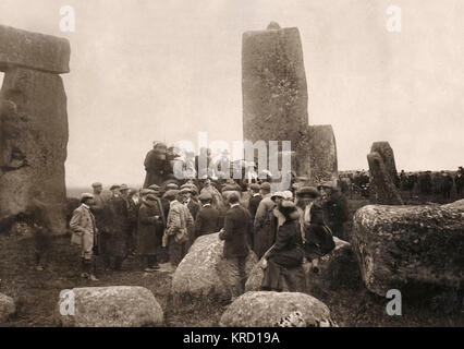 Giorno più lungo a Stonehenge, Wiltshire Foto Stock