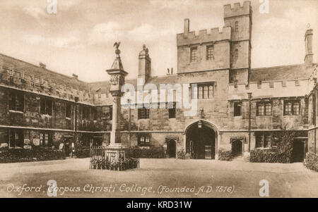 Corpus Christi College quad, Oxford Foto Stock