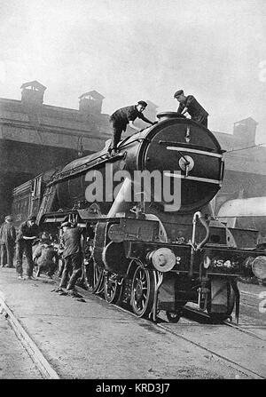 Il 'Flying Scotsman' pulito Foto Stock