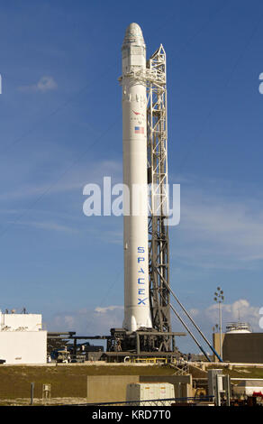 Falcon 9 con Dragon capsule per prove su pad Foto Stock