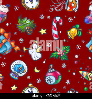 Natale e Anno Nuovo modello senza giunture Foto Stock