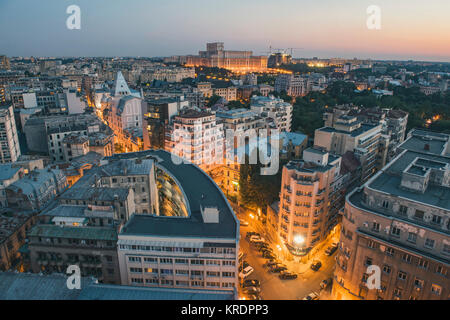 Bucarest di Notte Foto Stock