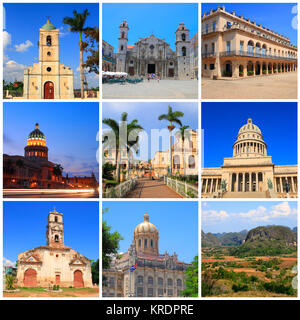 Impressioni di Cuba, collage di immagini di viaggi Foto Stock