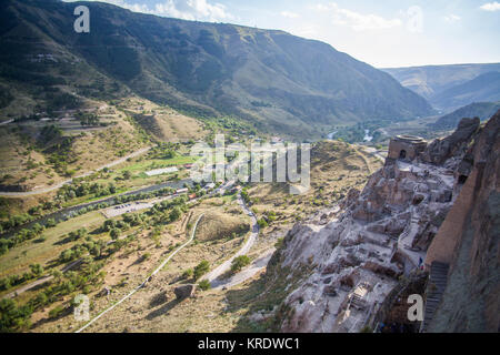 Insediamenti rupestri in Vardzia, Georgia Foto Stock