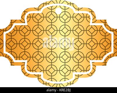 Etichetta e arrotondati a rombo modello di stile Illustrazione Vettoriale