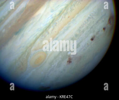 Giove mostra SL9 siti di impatto Foto Stock