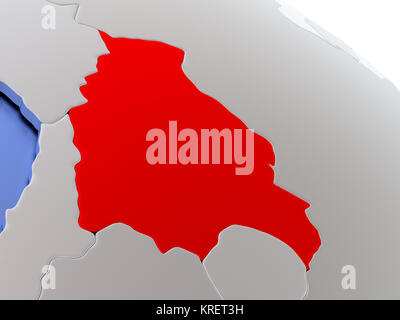 Bolivia sulla mappa del mondo Foto Stock