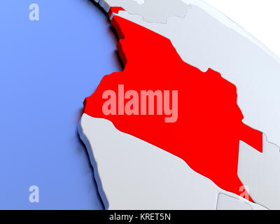 Angola sulla mappa del mondo Foto Stock