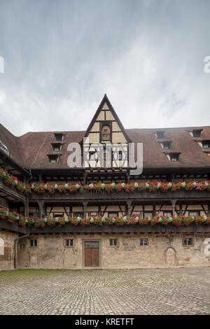 Alte Hofhaltung, vecchio cortile, Museo Storico della città di Bamberg, Baviera, Germania Foto Stock