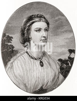 Isabel, signora Burton, 1831 - 1896, née Isabel Arundell. Scrittore e la moglie e partner di explorer, avventuriero e scrittore Sir Richard Francis Burton. Visto qui di età compresa tra i 21. Da The Strand Magazine, pubblicato da gennaio a giugno 1894. Foto Stock