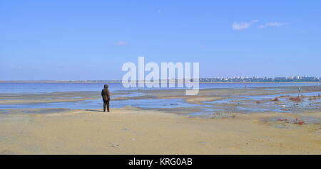 Asciugare Lago Morto con una rara meraviglia della natura Foto Stock
