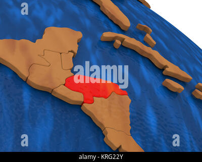 Honduras sul globo in legno Foto Stock
