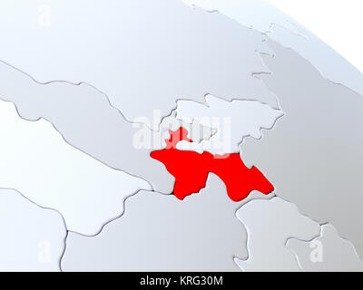Il Tagikistan sulla mappa del mondo Foto Stock