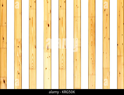 Assicelle di legno su uno sfondo bianco Foto Stock