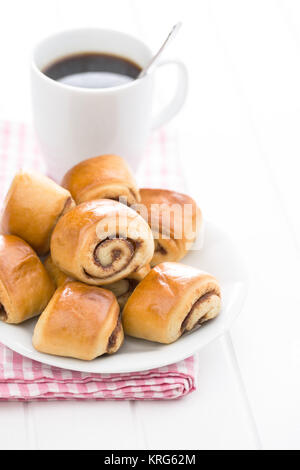 Mini ciambelle alla cannella e caffe'. Foto Stock