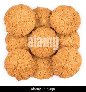 Cookies su uno sfondo bianco. Foto Stock