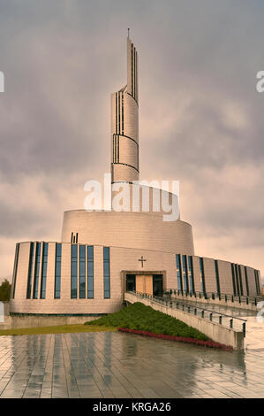 Northern Lights cattedrale, Nordlyskatedralen, Alta, Finnmark, Norvegia Foto Stock
