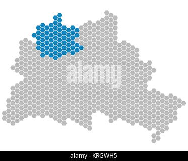 Mappa Berlin - distretto di Reinickendorf Foto Stock