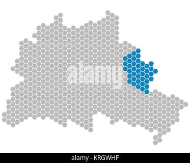 Mappa Berlin - marzahn-hellersdorf Foto Stock