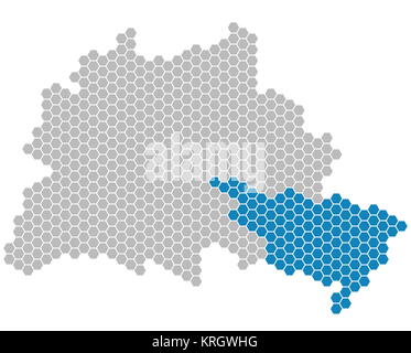 Mappa - Berlino Treptow-koepenick Foto Stock