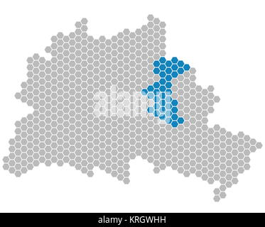 Mappa Berlin - lichtenberg Foto Stock