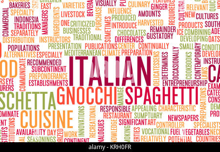 Il cibo italiano Menu Foto Stock