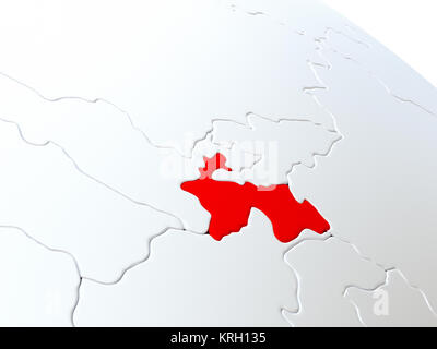 Tagikistan sul globo terrestre Foto Stock