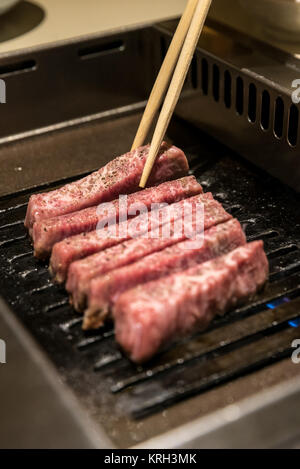 Wagyu A5 yakiniku Carni bovine Foto Stock