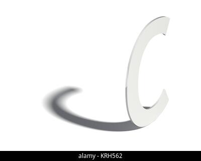 Ombreggiatura font. Lettera C. 3D Foto Stock